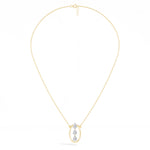 Pear Lab Grown Diamond Three-Stone Oval Frame Isolde Pendant 