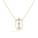 Pear Lab Grown Diamond Three-Stone Oval Frame Isolde Pendant 