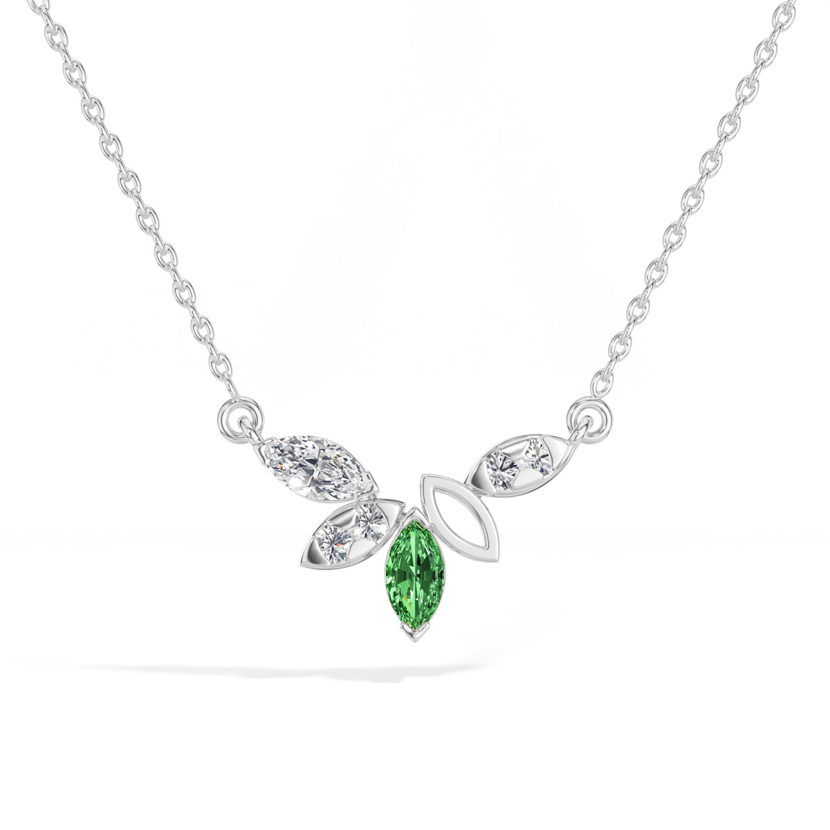 Marquise & Round Lab Grown Diamond Cluster Marlena Pendant  