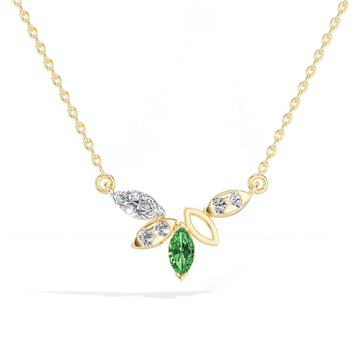 Marquise & Round Lab Grown Diamond Cluster Marlena Pendant  