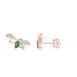Marquise & Round Lab Grown Diamond Ear Climber Ivara Earrings 