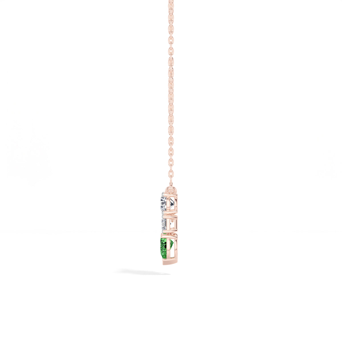 Pear & Emerald Lab Grown Diamond Three-Stone Elowen Pendant 