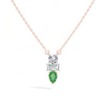 Pear & Emerald Lab Grown Diamond Three-Stone Elowen Pendant 