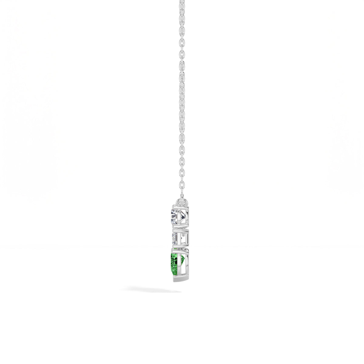 Pear & Emerald Lab Grown Diamond Three-Stone Elowen Pendant 
