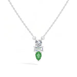 Pear & Emerald Lab Grown Diamond Three-Stone Elowen Pendant 