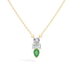 Pear & Emerald Lab Grown Diamond Three-Stone Elowen Pendant 