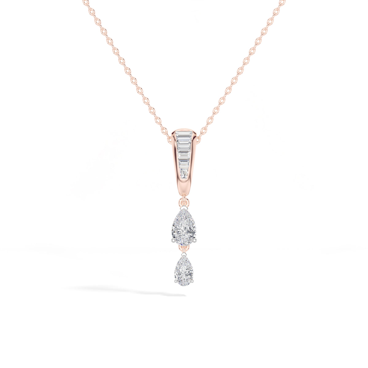 Graduated Pear Drop Lab Grown Diamond Pendant Marisol Necklace