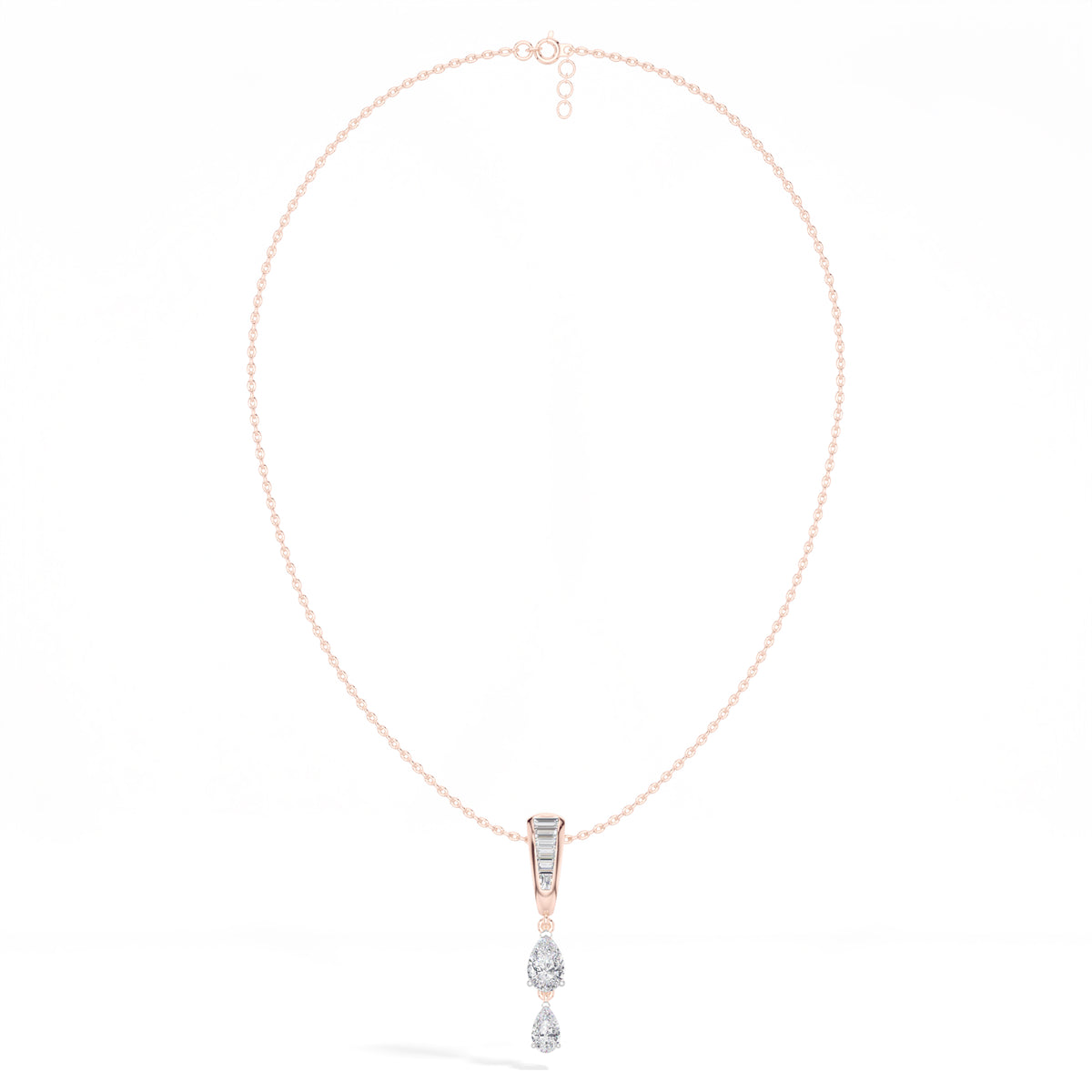Graduated Pear Drop Lab Grown Diamond Pendant Marisol Necklace