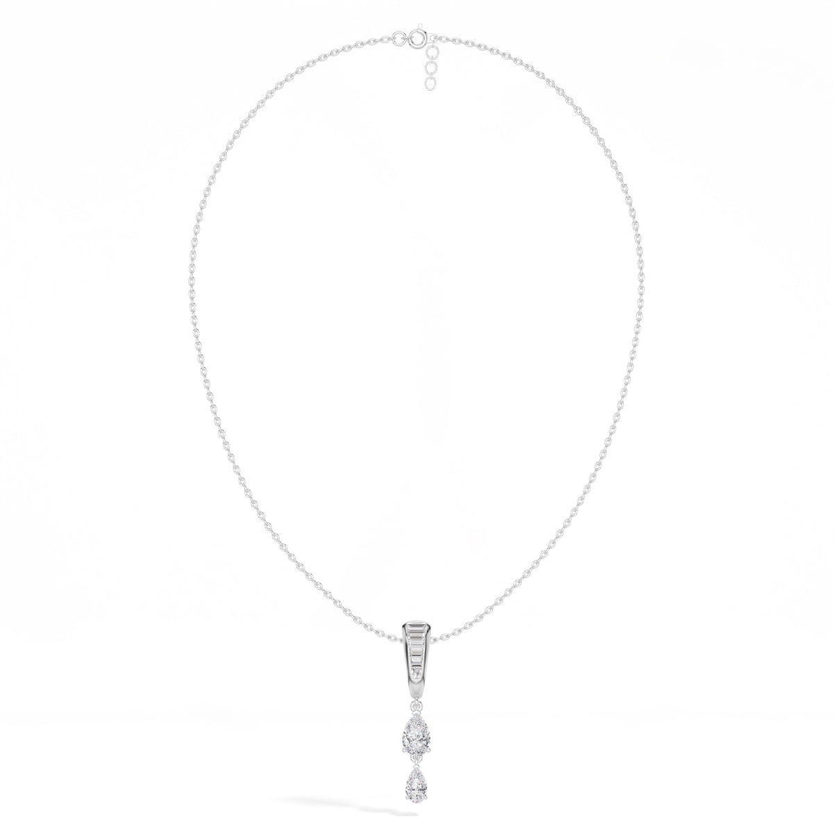 Graduated Pear Drop Lab Grown Diamond Pendant Marisol Necklace