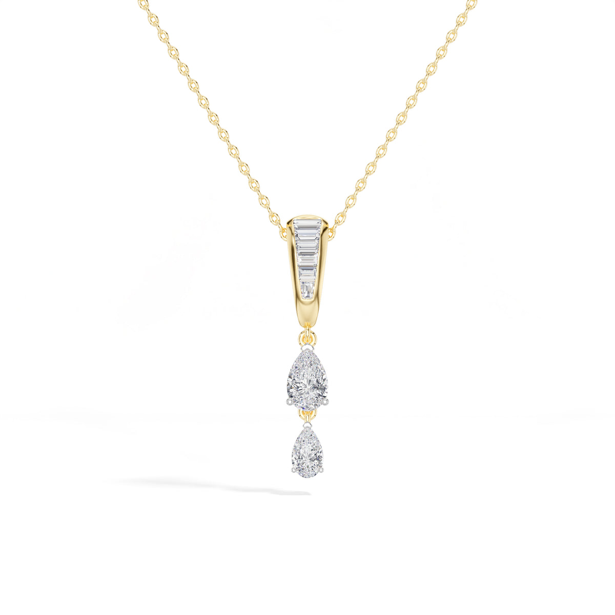 Graduated Pear Drop Lab Grown Diamond Pendant Marisol Necklace