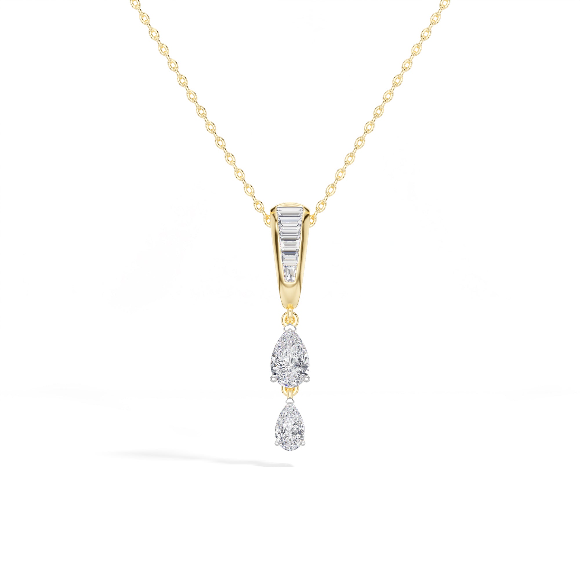 Graduated Pear Drop Lab Grown Diamond Marisol Pendant 