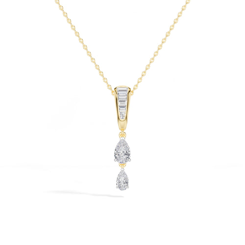 Graduated Pear Drop Lab Grown Diamond Pendant Marisol Necklace