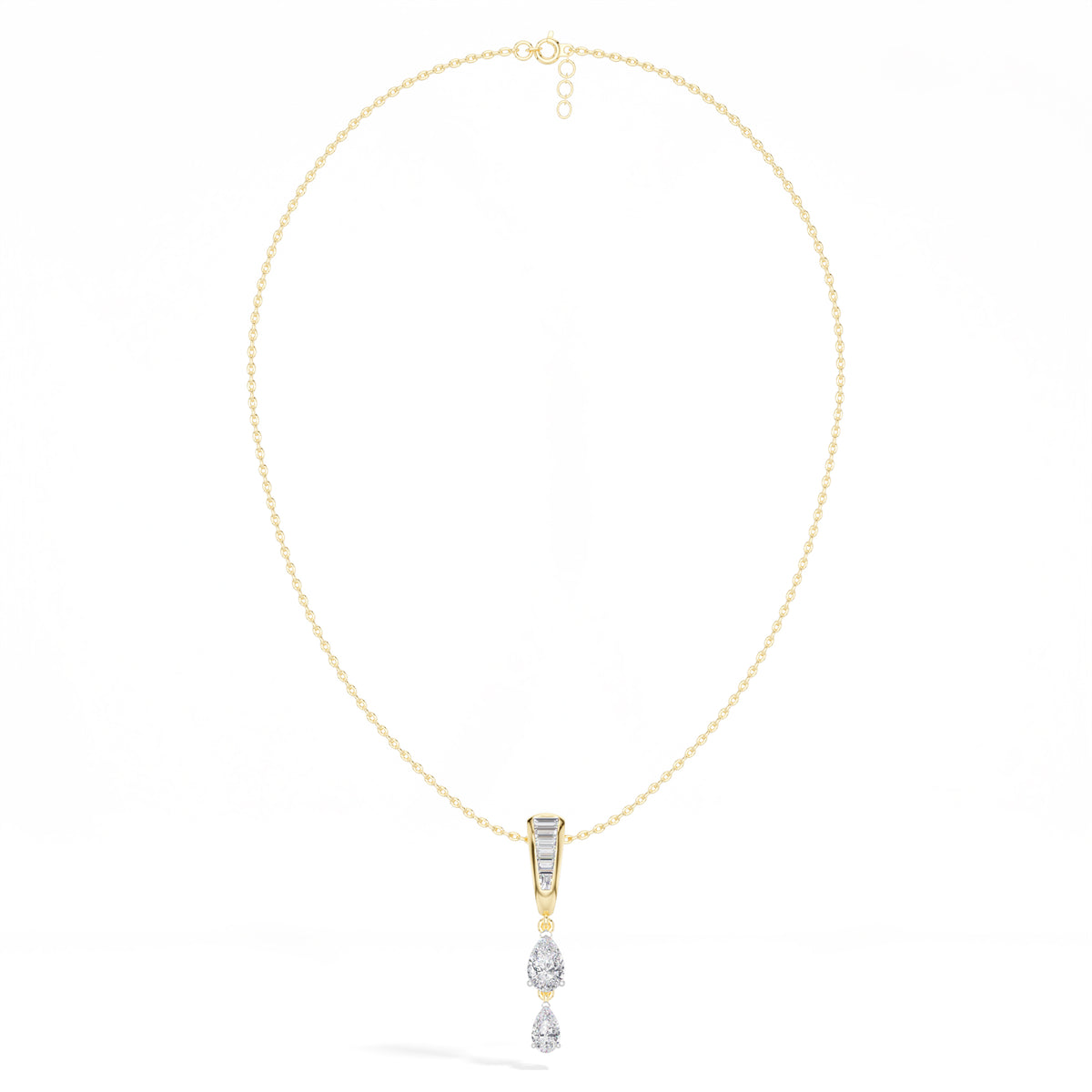 Graduated Pear Drop Lab Grown Diamond Pendant Marisol Necklace