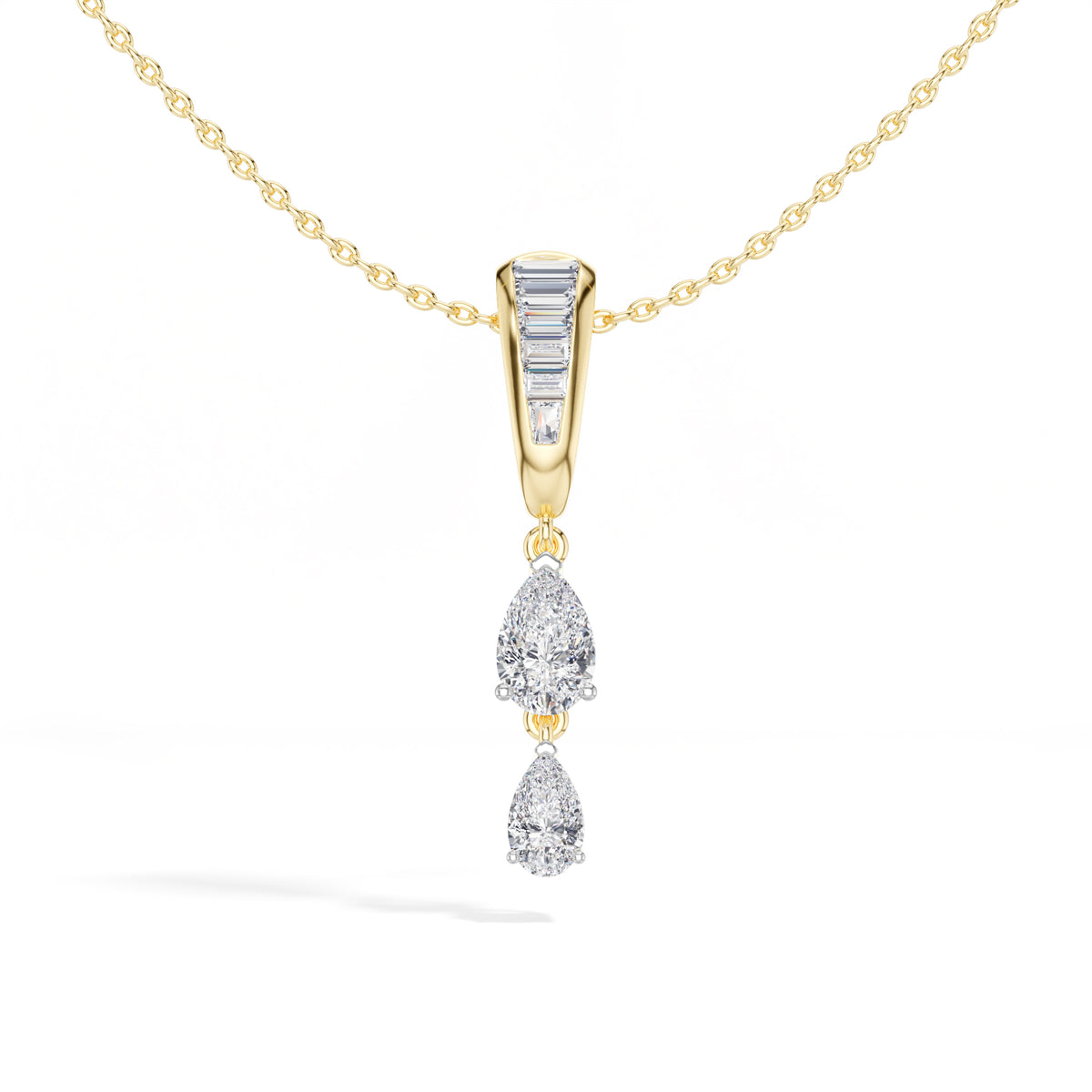 Graduated Pear Drop Lab Grown Diamond Pendant Marisol Necklace