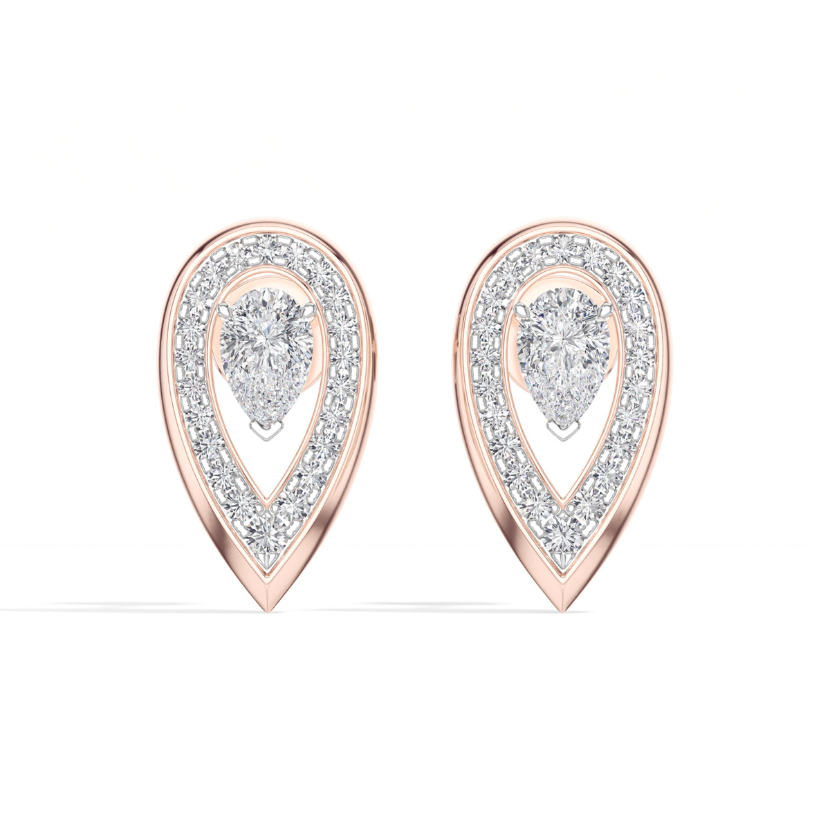 Pear Halo Lab Grown Diamond Stud Selore Earrings