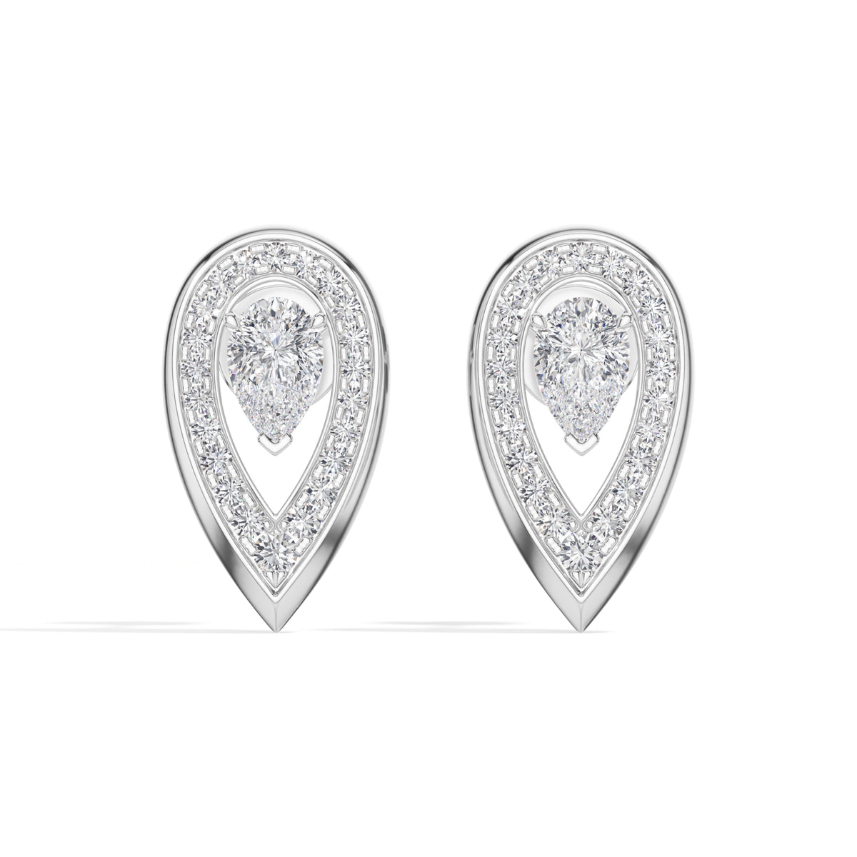 Pear Halo Lab Grown Diamond Stud Selore Earrings