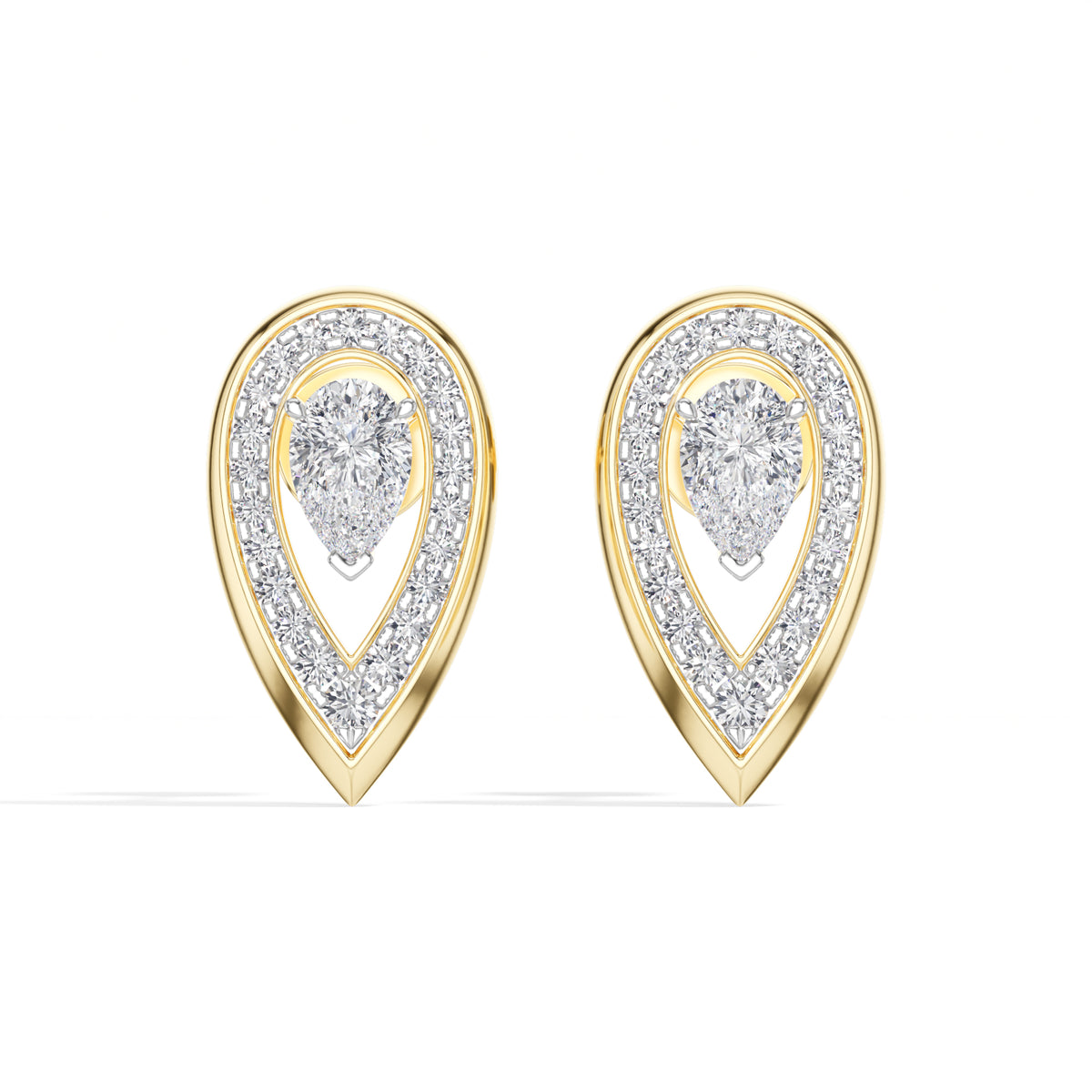 Pear Halo Lab Grown Diamond Stud Selore Earrings