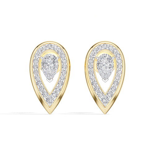 Pear Halo Lab Grown Diamond Stud Selore Earrings