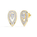 Pear Halo Lab Grown Diamond Stud Selore Earrings