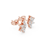Gold Floral Petal Design Marquise Lab Grown Diamond Azvyn Earring
