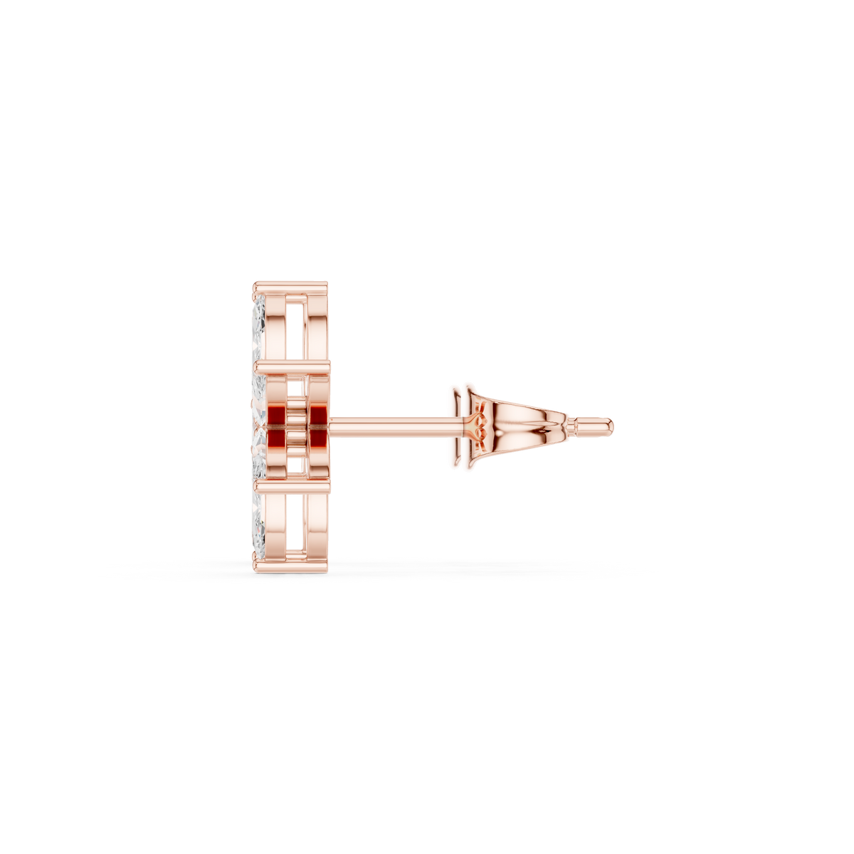 Gold Floral Petal Design Marquise Lab Grown Diamond Azvyn Earring