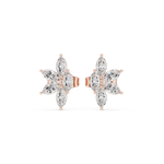 Gold Floral Petal Design Marquise Lab Grown Diamond Azvyn Earring