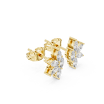 Gold Floral Petal Design Marquise Lab Grown Diamond Azvyn Earring