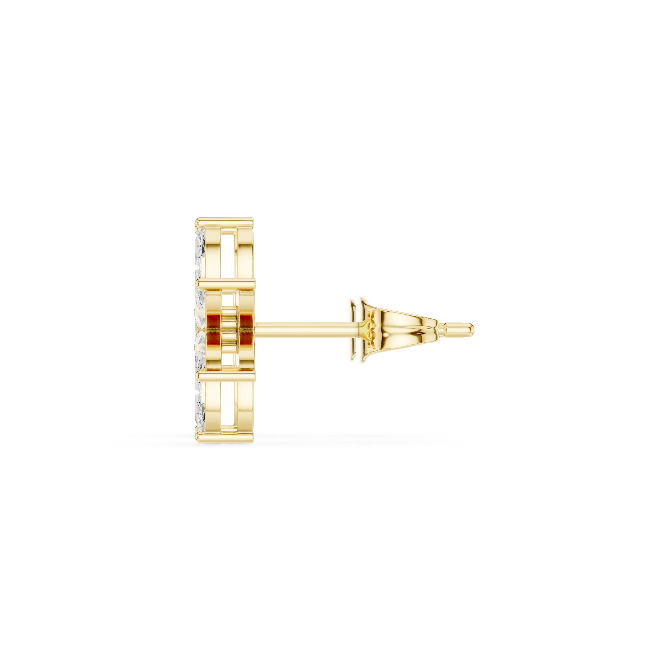 Gold Floral Petal Design Marquise Lab Grown Diamond Azvyn Earring