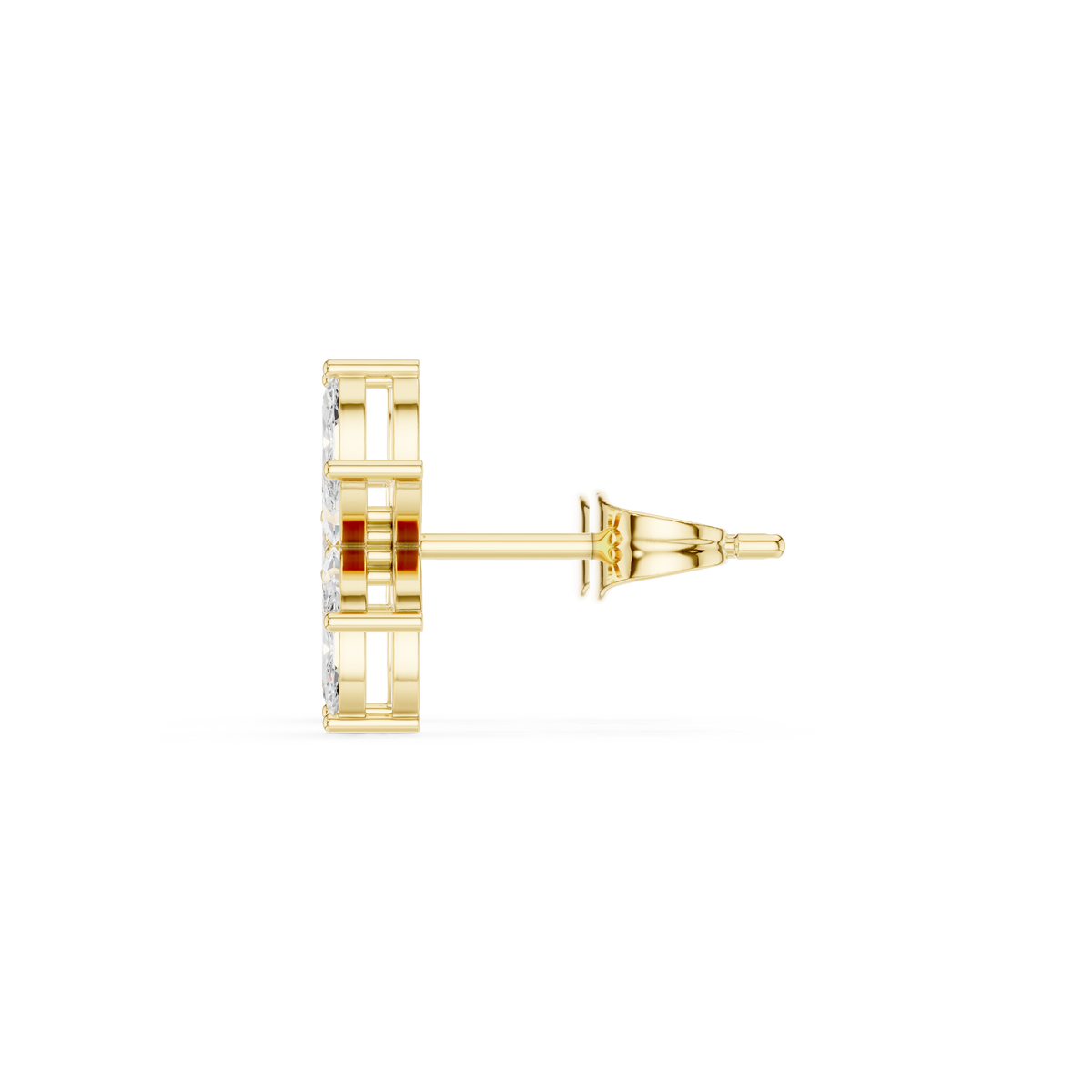 Gold Floral Petal Design Marquise Lab Grown Diamond Azvyn Earring
