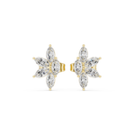 Gold Floral Petal Design Marquise Lab Grown Diamond Azvyn Earring