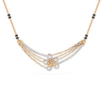Rose Gold Cluster Layered Pave Round Lab Grown Diamond Korvix Mangalsutra