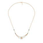 Rose Gold Cluster Layered Pave Round Lab Grown Diamond Korvix Mangalsutra