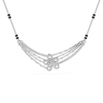 White Gold Cluster Layered Pave Round Lab Grown Diamond Korvix Mangalsutra