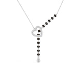 White Gold Heart Pave Drop Round Lab Grown Diamond Orvexa Mangalsutra