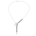 White Gold Heart Pave Drop Round Lab Grown Diamond Orvexa Mangalsutra