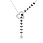 White Gold Heart Pave Drop Round Lab Grown Diamond Orvexa Mangalsutra