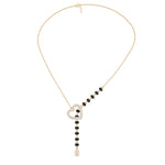Yellow Gold Heart Pave Drop Round Lab Grown Diamond Orvexa Mangalsutra