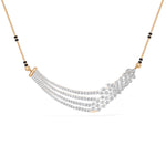 Rose Gold Multi Row Pave Round Lab Grown Diamond Vyxen Mangalsutra