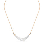 Rose Gold Multi Row Pave Round Lab Grown Diamond Vyxen Mangalsutra