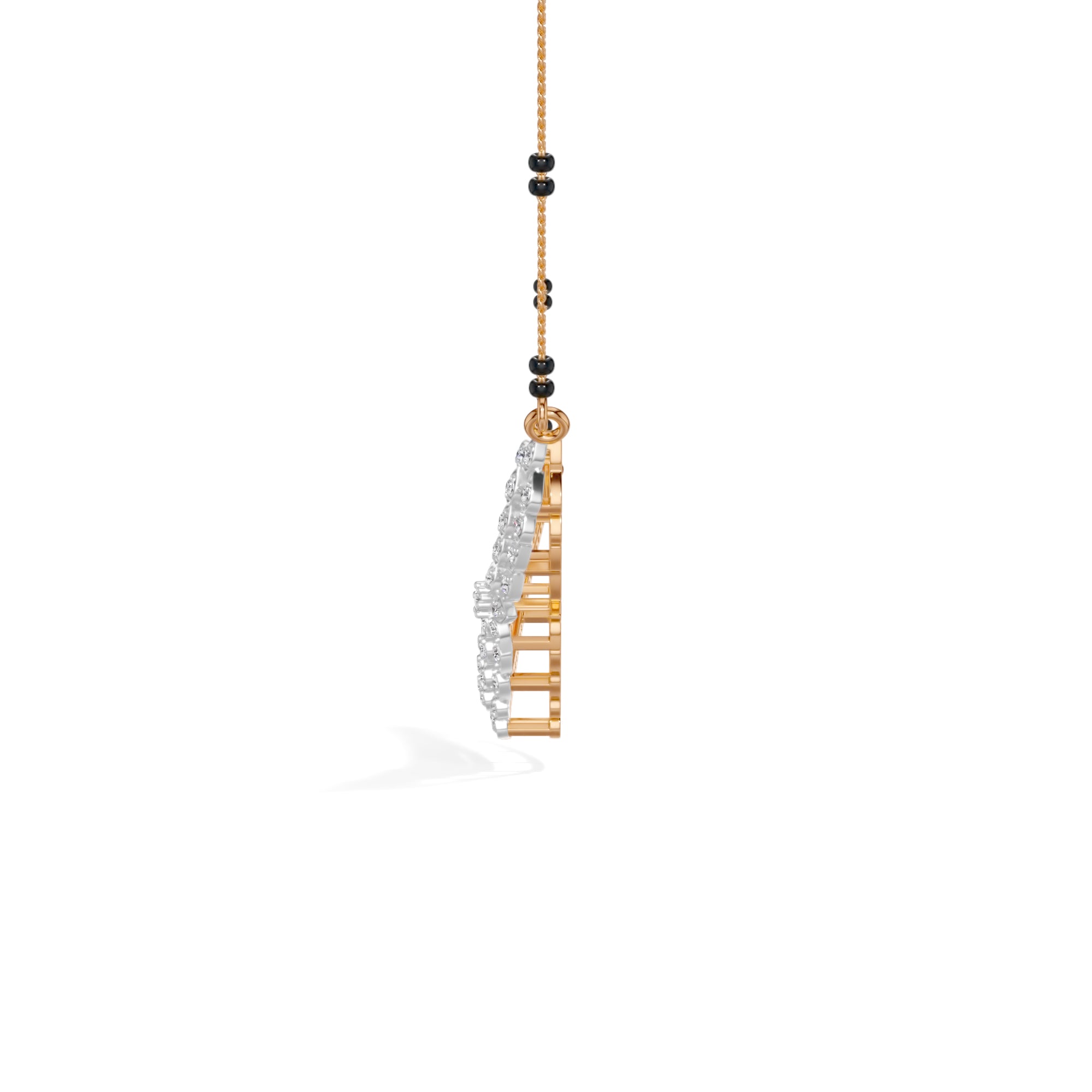 Rose Gold Multi Row Pave Round Lab Grown Diamond Vyxen Mangalsutra