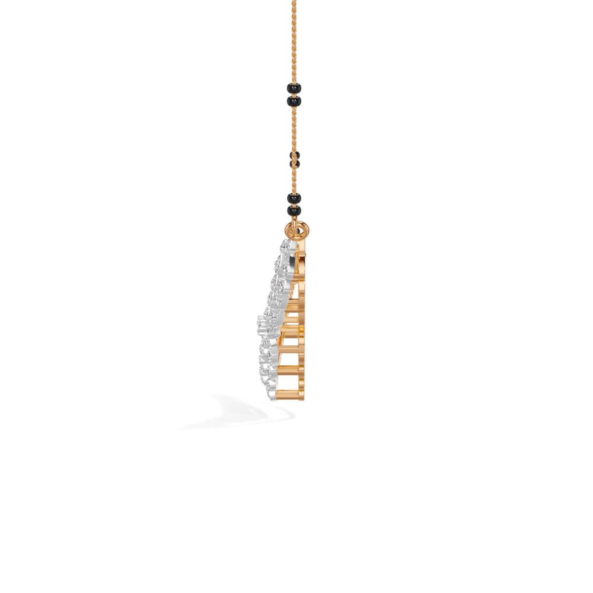 Rose Gold Multi Row Pave Round Lab Grown Diamond Vyxen Mangalsutra