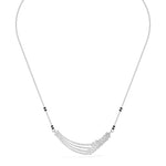 White Gold Multi Row Pave Round Lab Grown Diamond Vyxen Mangalsutra