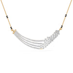 Yellow Gold Multi Row Pave Round Lab Grown Diamond Vyxen Mangalsutra