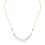 Yellow Gold Multi Row Pave Round Lab Grown Diamond Vyxen Mangalsutra