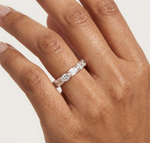 Gold 2Ct Eternity Band Oval Emerald Lab Grown Diamond Acosta Ring