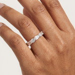 Gold 2Ct Eternity Band Oval Emerald Lab Grown Diamond Acosta Ring
