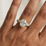 Gold 1Ct Oval Pave Lab Grown Diamond Alethea Ring