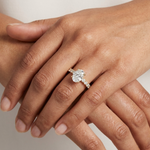 Gold 1Ct Half Eternity Oval Solitaire Lab Grown Diamond Alice Ring