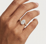Gold 1Ct Split Shank Halo Oval Lab Grown Diamond Alyrix Ring