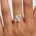 Gold Split Shank Pave Pear Lab Grown Diamond Amiel Ring